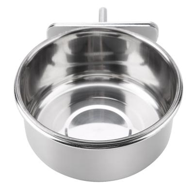 Stainless Steel Food Water Feeding Bowl Parrot Parakeet Feeder Bird Cage Accessory