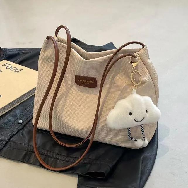 Большая вместительная сумка для женщин, новая летняя универсальная простая сумка через плечо коричневый