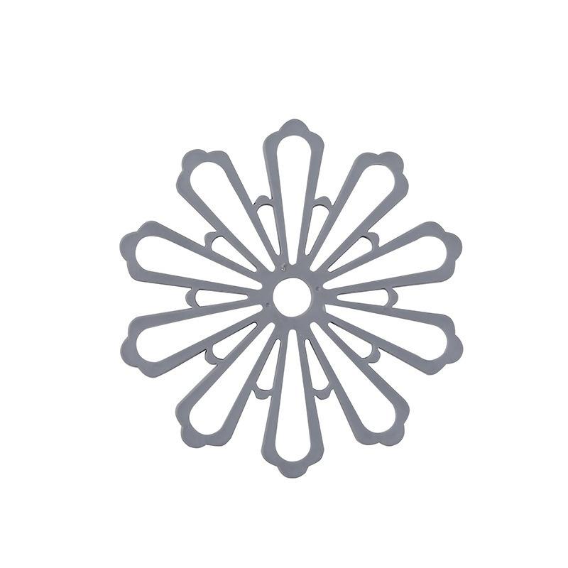 

1 шт. Толстая силиконовая подставка с цветочным узором для чашки, креативный теплоизоляционный коврик, кухонная подкладка против ожогов, бытовой коврик для сковороды grey