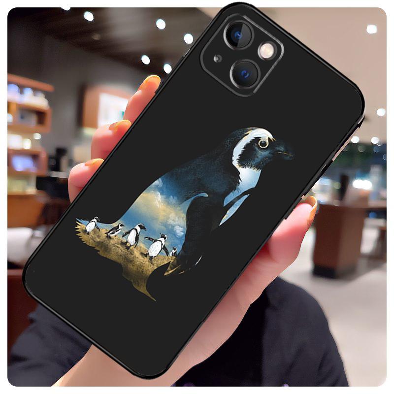 Cute Lovely Penguin Case For iPhone 16 Pro Max 14 13 12 11 15 17 Pro Max mini 15 16 Plus 16e 17 Air Phone Cover