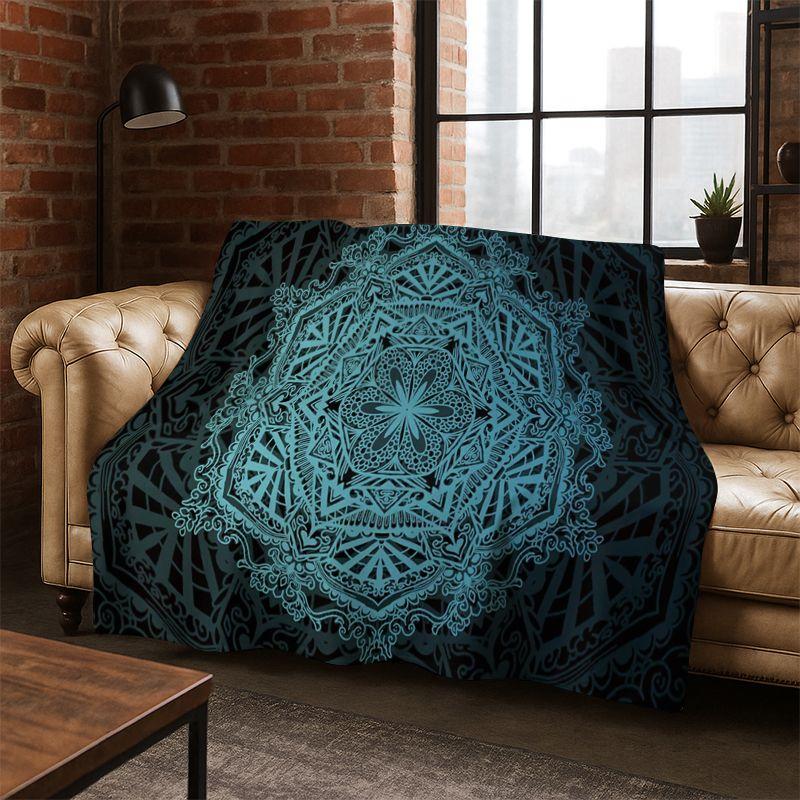 Bohemia Mandala Magic Flower Yoga Flannel Blanket Soft Warm Throw Blanket for Bedroom Living Room Bed Travel Camping Picnic Gift