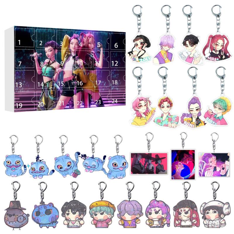 24Pcs Kpop Demon Hunters Figure Blind Box Anime Game Ornament Acrylic Keychain Bag Charm Funny Game Collectibles Gift