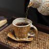 Vintage Ceramic Tea Cup Set with Saucer And Handle Espresso Mug for Latte Cafe Macchiato Unique Gift for Men And Women