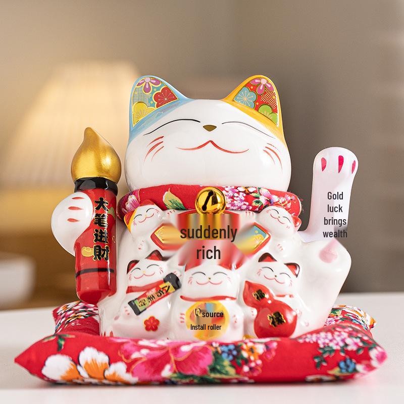 Автоматическая машущая керамическая фигурка Кота Удачи для магазинов и домашнего декора Подарок