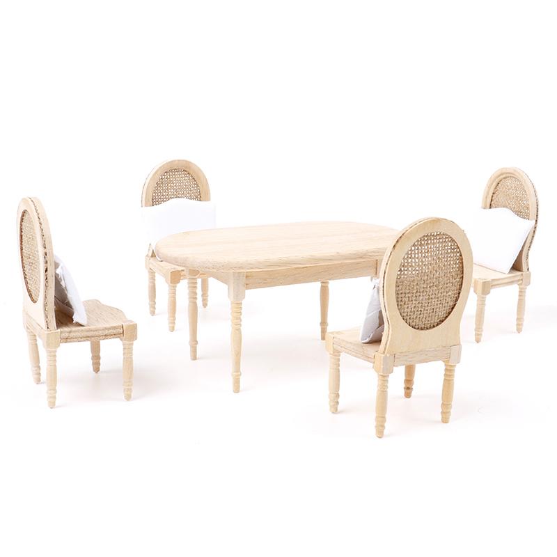 1:12 Puppenhaus Miniatur Esstisch Stuhl Set Puppenhaus Küchenmöbel Spielzeug