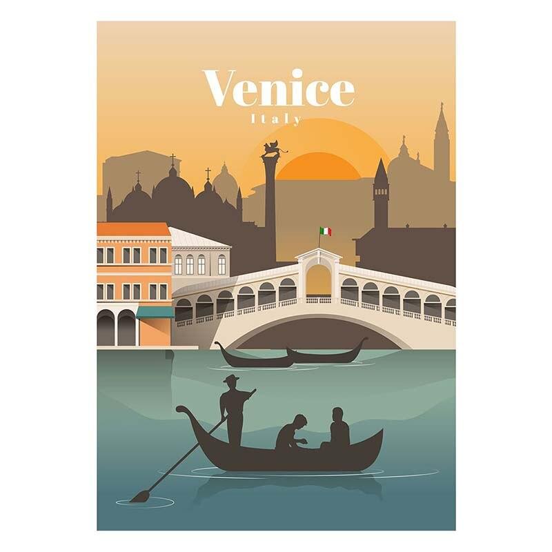 World Travel Minimalist  Posters New York London Paris City Poster White Paper Print Wall Art Decoration Picture Home Cafe Decor