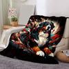 1pc Dog Printing Lightweight Flannel Blanket, Comfortable and Warm Blanket, for Camping Sofa Bed and Couch Office, Suitable for Gift Blankets