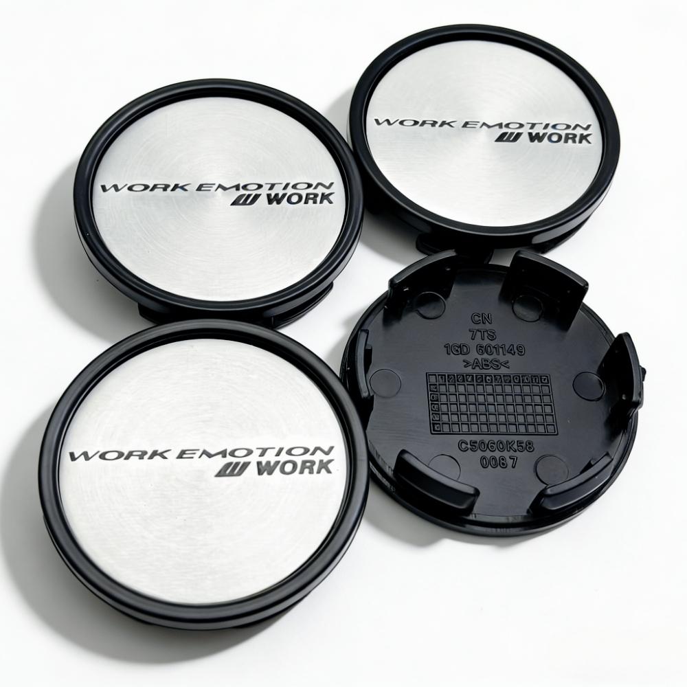 4pcs JDM W WORK Emotion Logo Emblem Car Wheel Center Caps 58MM Clips 53MM Wheels Hub Cap Rim Hubcaps Dust Cover Car Accessories