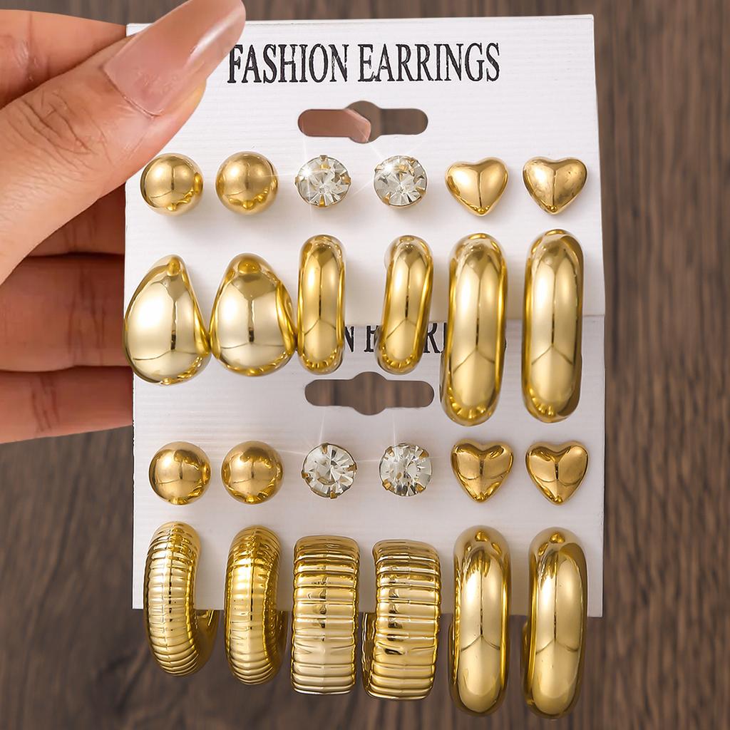 Hot-selling premium earrings, love water drop women's earrings set, multiple pairs of CCB twist earrings.