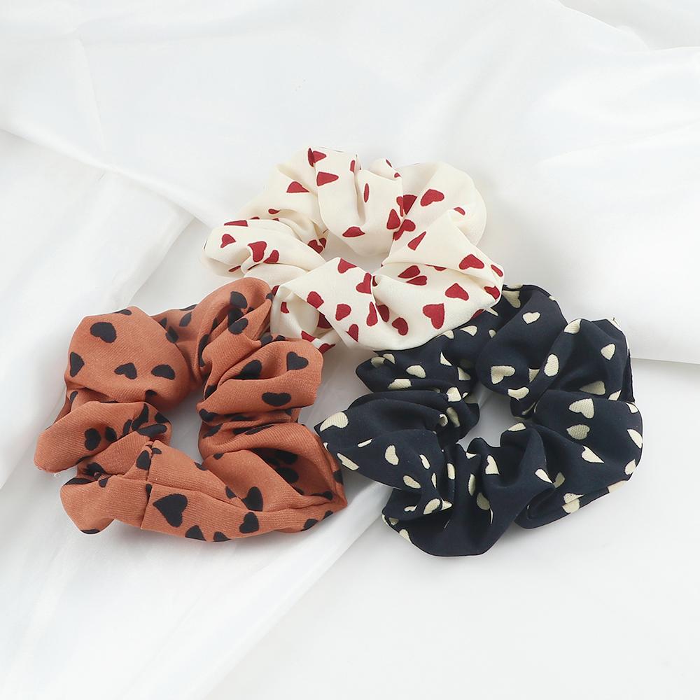3PCS/Set Fashion Women Girls Hair Bands Elastic Large Heart Decoration Headband Hair Accessories Ponytail Holder Gifts