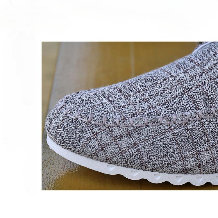 fashion Breathable Solid Color Men's Canvas Shoes Men Driving Shoes Spring Autumn New Breathable Men's Driveing The British Peas Shoes