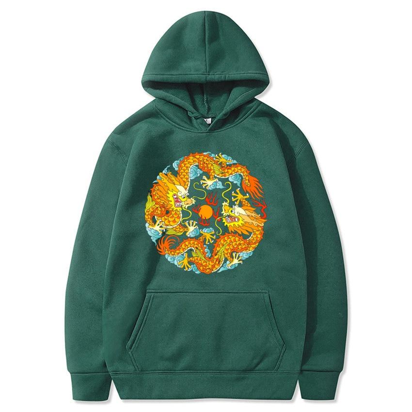 

Lord Dragon Chinese Hoodie Autumn/Winter Fashion Street Wear Solid Color Top Harajuku Casual Men s and Women s Warm Hoodie 3XL