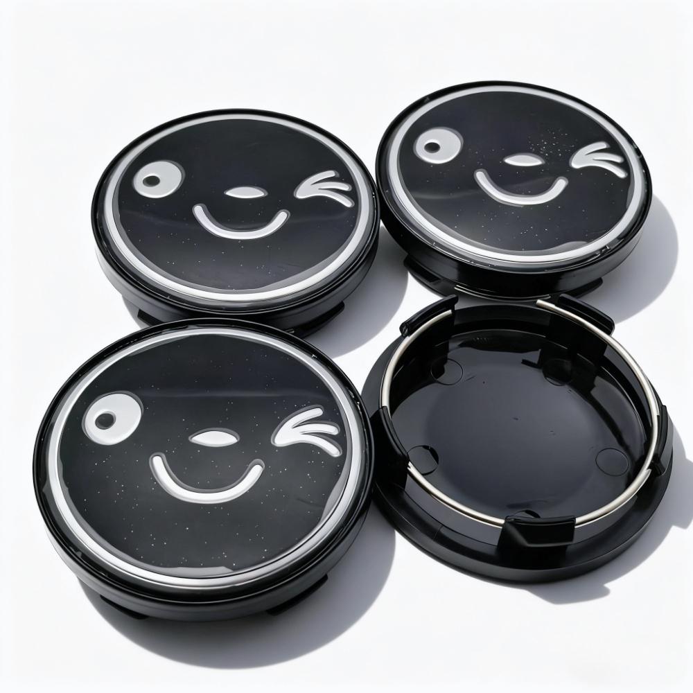 4pcs 58MM 54MM Smile Logo Emblem Badge Car Wheel Center Caps Wheel Hubcaps Rim Hub Center Dust Cover Replace Car Accessories