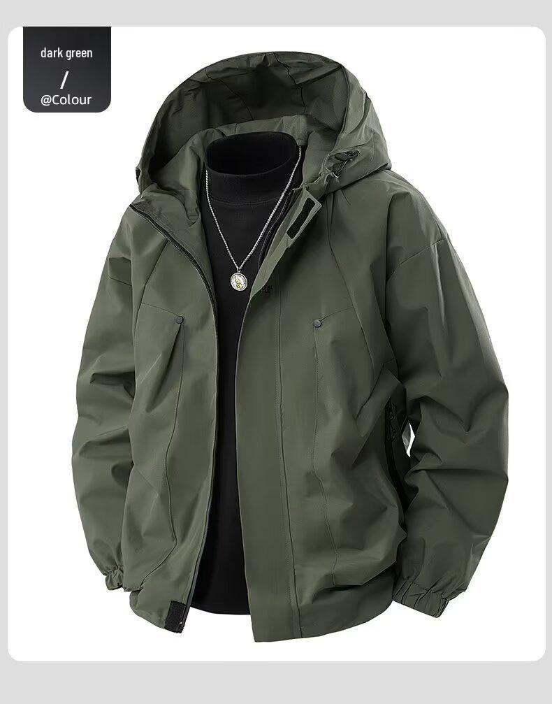 Men's Windproof Waterproof Stain-Resistant Mountaineering Jacket - Outdoor Spring/Autumn Casual Workwear for Climbing