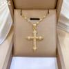 Micro-Inlaid Light Luxury Zircon Cross Heavy Industry Micro-Inlaid Necklace Women'S Fashion Trend Collarbone Chain Manufacturer