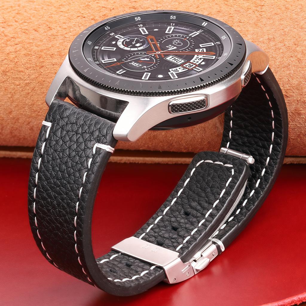 Echtes Leder Uhrenarmband Riemen Damen Herren 18mm 20mm 22mm 24mm Schwarz Braun Blau Weiches Rindsleder Uhrenarmband mit Faltschließe