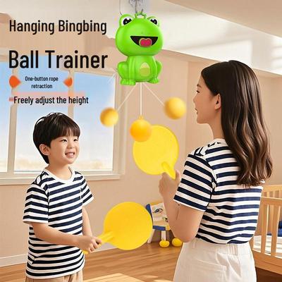 Children's Hanging Frog Table Tennis Trainer Toy for Hand-Eye Coordination Exercise