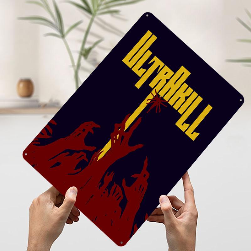 

ULTRAKILL Game Poster Customized Wall Art Vintage Metal Signs Retro Tin Plaque for Man Cave Room Decoration Garage Decorations 7.9x11.8In(20x30cm)