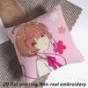 1Pc Cardcaptor Sakura & Tomoyo Pillow Cover, Polyester 2-Sided Print, Anime Girl Sakura With Cherry Blossoms, Cute Manga Lover H