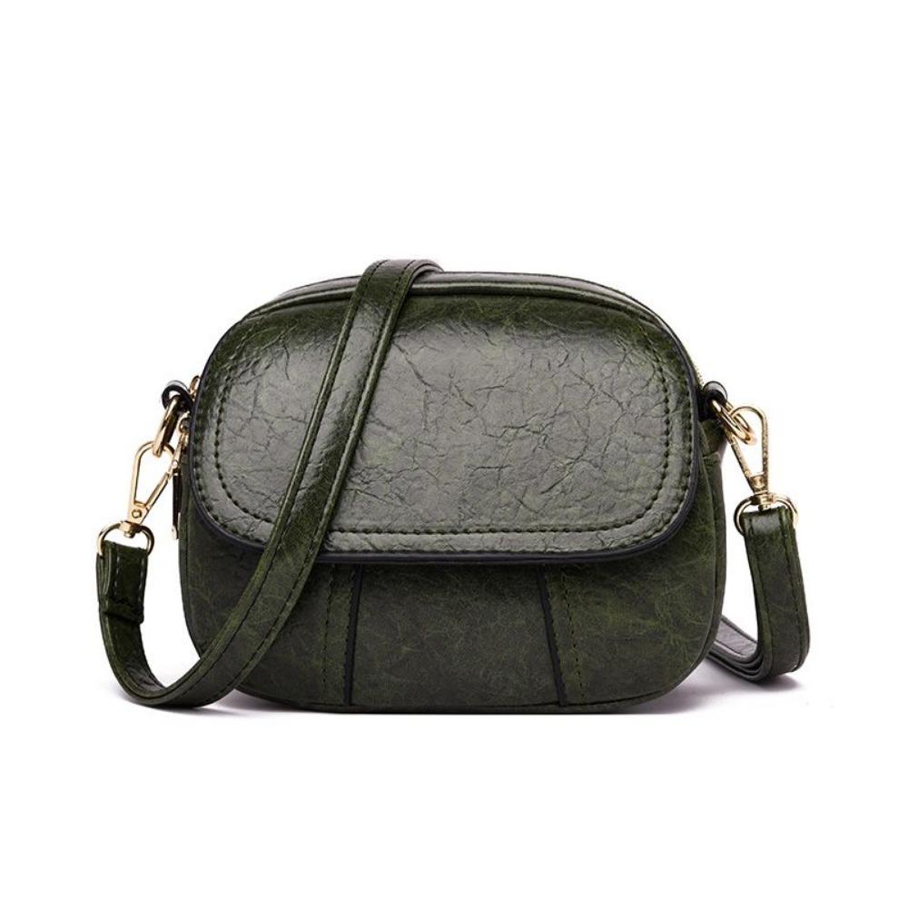 Mini Women's Bag 2025 New Fashion Retro Leather Texture Small Round Bag Shoulder Messenger Bag