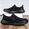 Summer foot cover one pedal lazy shoes pure black work breathable casual shoes lightweight platform sports men's shoes