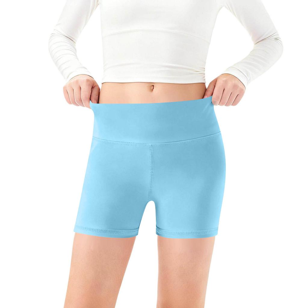 Children's Fashion -Colour Yoga Shorts Sports Shorts For Little Ones Baby Dance Trousers High-Waisted Tight-Fitting Fitness Pants