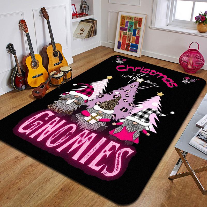 C-Christmas Dwarf Print Carpet Door Mat Living Room Bedroom Non-slip Carpet Home Decoration Floor Mat New Year Gift