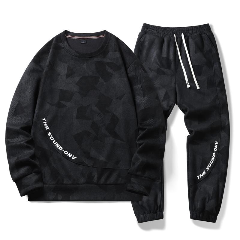 Uformell sportsdress for menn vår og høst Ny genser med rund hals Løs kjekk dress