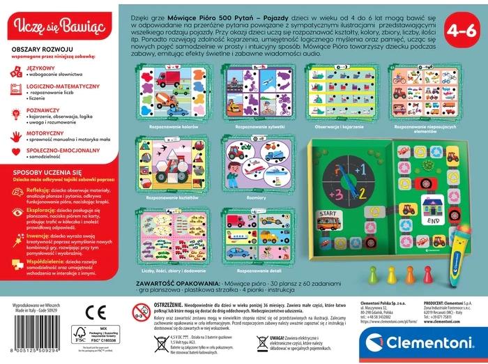 Interactive game Clementoni Talking Pen 500 Questions Vehicles (8005125509294)
