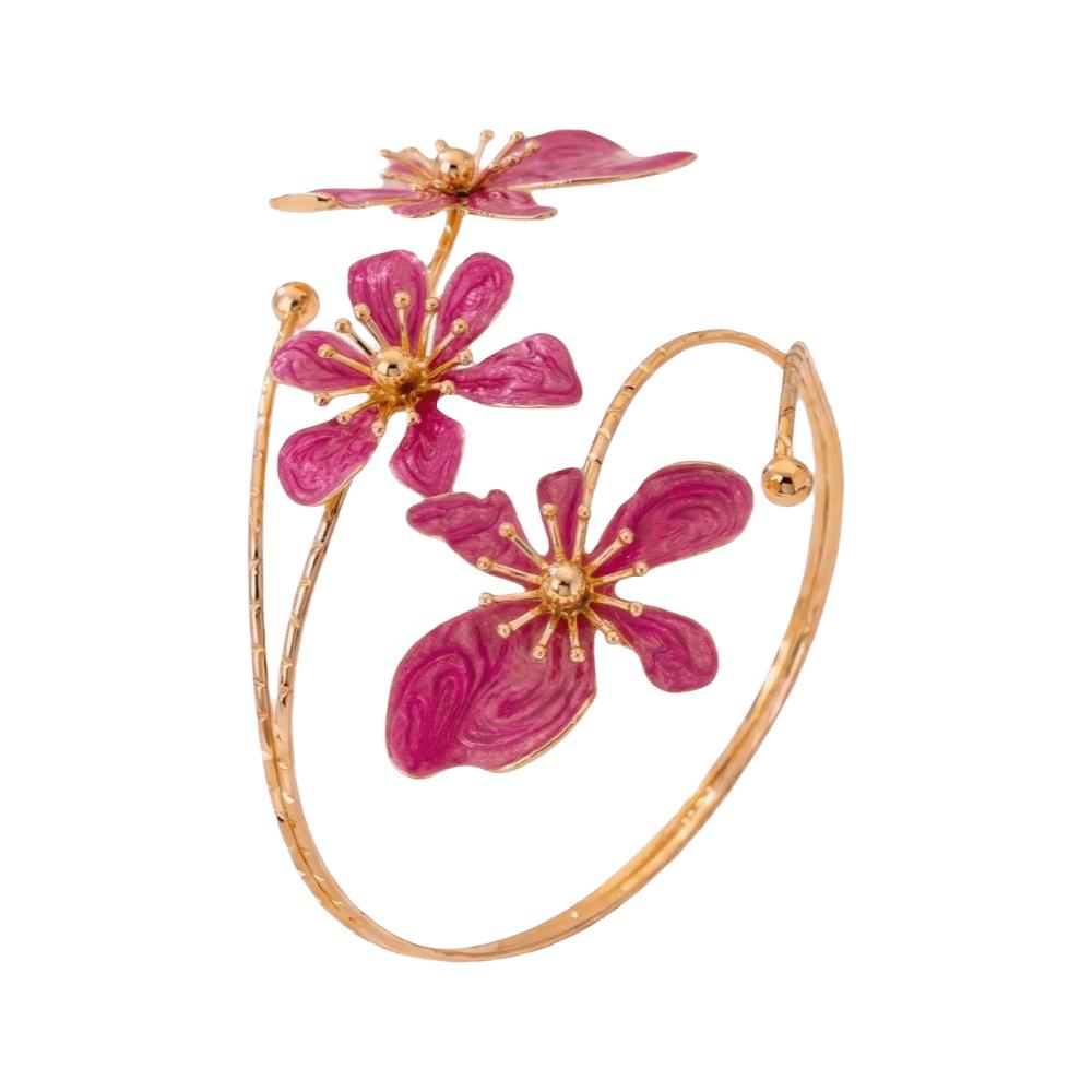 Retro Blumenarmband Verstellbares Florales Armband Modeaccessoires Offener Armreif Party