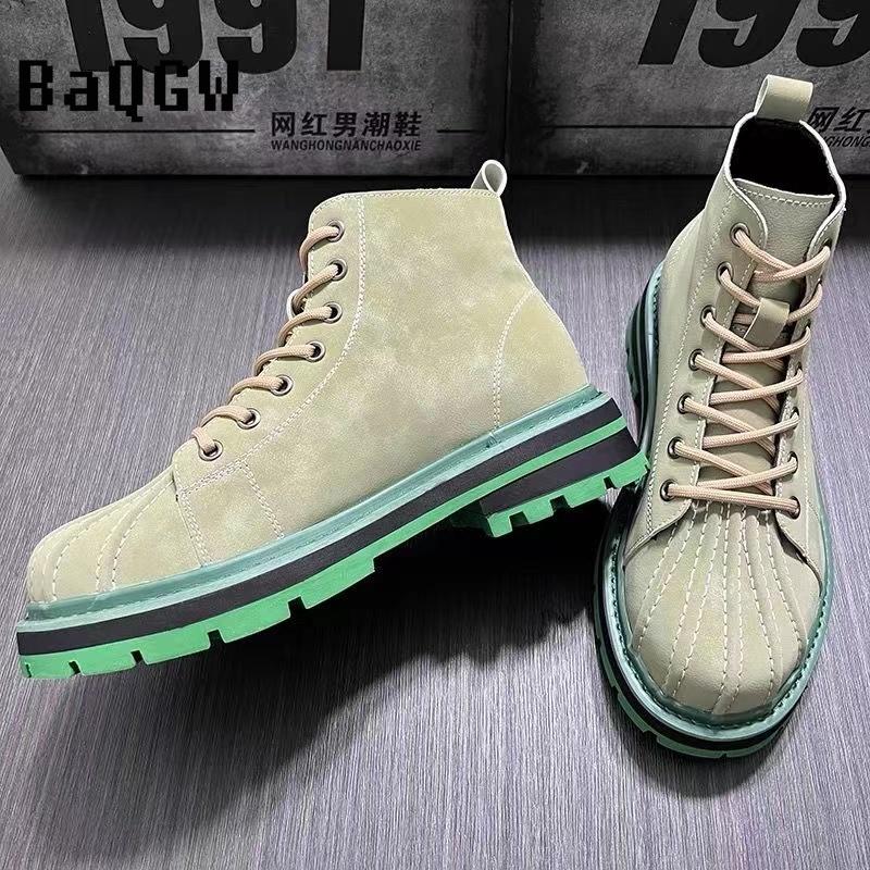 Кожаные ботильоны для мужской дизайнерской обуви Лето Осень Удобные высокие повседневные — фото 3