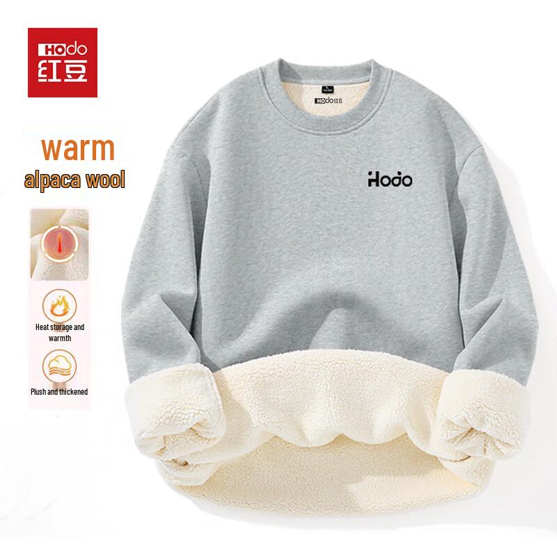 

Hodo Men s Heavyweight Alpaca Fleece-Lined Round Neck Sweatshirt L
