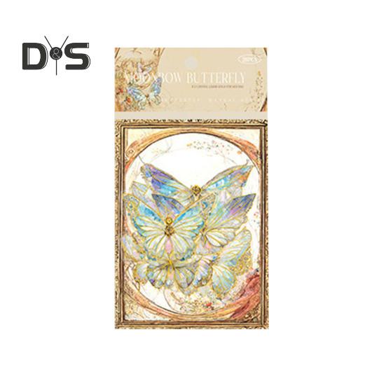 

20 шт. наклеек-бабочек, блестящие голографические прозрачные эстетические наклейки для художественного дневника, скрапбукинга, изготовления открыток для журнала своими руками чёрный