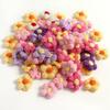 12pcs Handmade Knitted Wool Flower DIY Accessories Girls Cute Puff Color Flower Bag Clothes Hairpin Jewelry Decor Craft Supplies