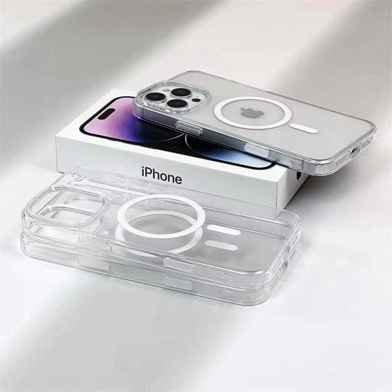 HD Clear Acrylic Magnetic Case For iPhone 16 Pro Max Plus For Magsafe Wireless Charging Cover With Camera Control Button Protect