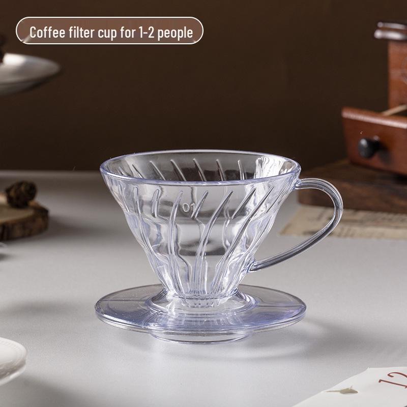 Clear Plastic Pour-Over Coffee Filter Conical Drip Pot