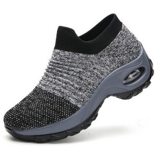 Women's Plus Size Canvas Slip-On Sneakers - Air Cushion, Low-Top Mountaineering Shoes for Outdoor Travel