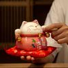 Bell Cat Money Bank Chinese Style Kitten Statue Save Money Jar Desktop Decoration Opening Gift