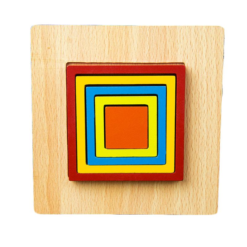 Wooden Geometric Shape Puzzle Kids Montessori Toys Shape Cognition Children Jigsaw Puzzle Board Learning Educational Toys Gifts