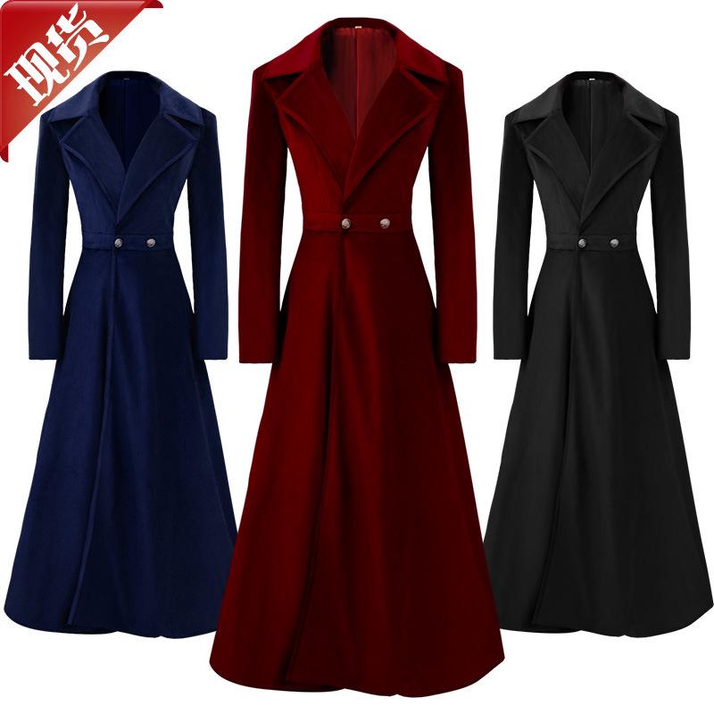2023 Women's Velvet Windbreaker: Long Over-the-Knee Coat for Autumn/Winter - Chic and Trendy Style