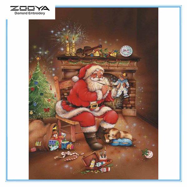 

ZOOYA Diy 5d Круглая / квадратная мозаика Живопись Алмазная вышивка Живопись Рождественская серия Вышивка крестиком Домашнее украшение
