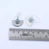 Larimar Gemstone Fan Earring 925 Sterling Silver Handmade Jewelry Women Earring