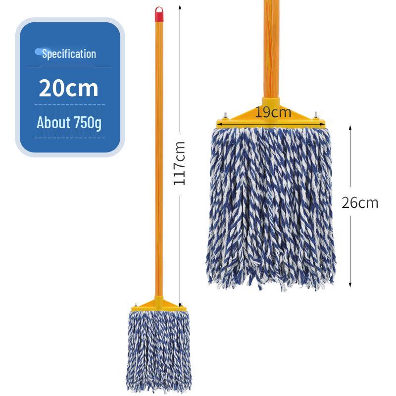 Vintage-style Cotton Mop with Plastic-coated Handle - Ideal for Schools, Properties, and Large Floor Areas.