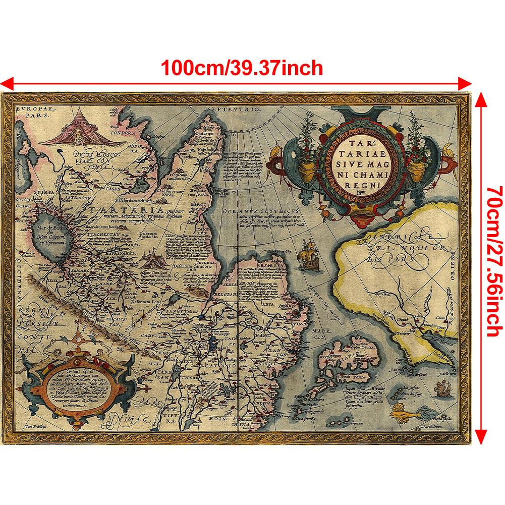 Vintage Map Poster Unframed Art Painting Living Room Study Supplies,Travel/Educational Tool,Vintage Wall Art,Gift