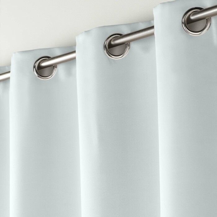 Rideau Occultant - Uni - Blanc - 140 X H180 Cm - 100% Polyester - Œillets Argent