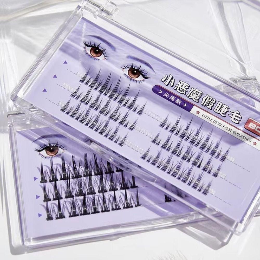 Devil Individual False Eyelashes Wispy False Eyelash Clusters Sweet Lash Clusters  Lady
