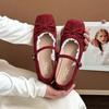 With skirt versatile soft sole comfortable ballet shoes summer Japanese fairy style bow Mary Jane single shoes