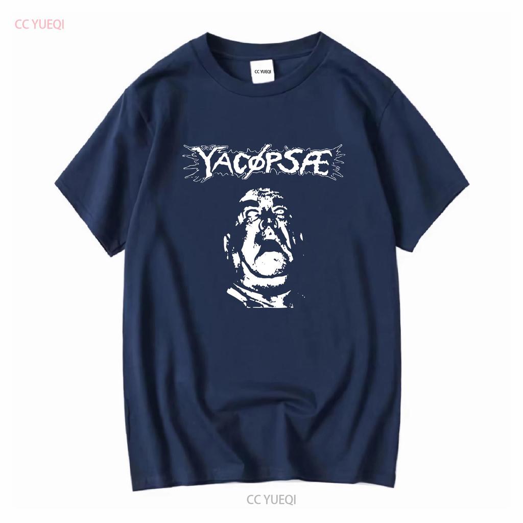 YACOPSAE T Shirt Band Hardcore Anarcho Punk Rock Long or Short Sleeves Vintage Washed Streetwear Casual Breathable