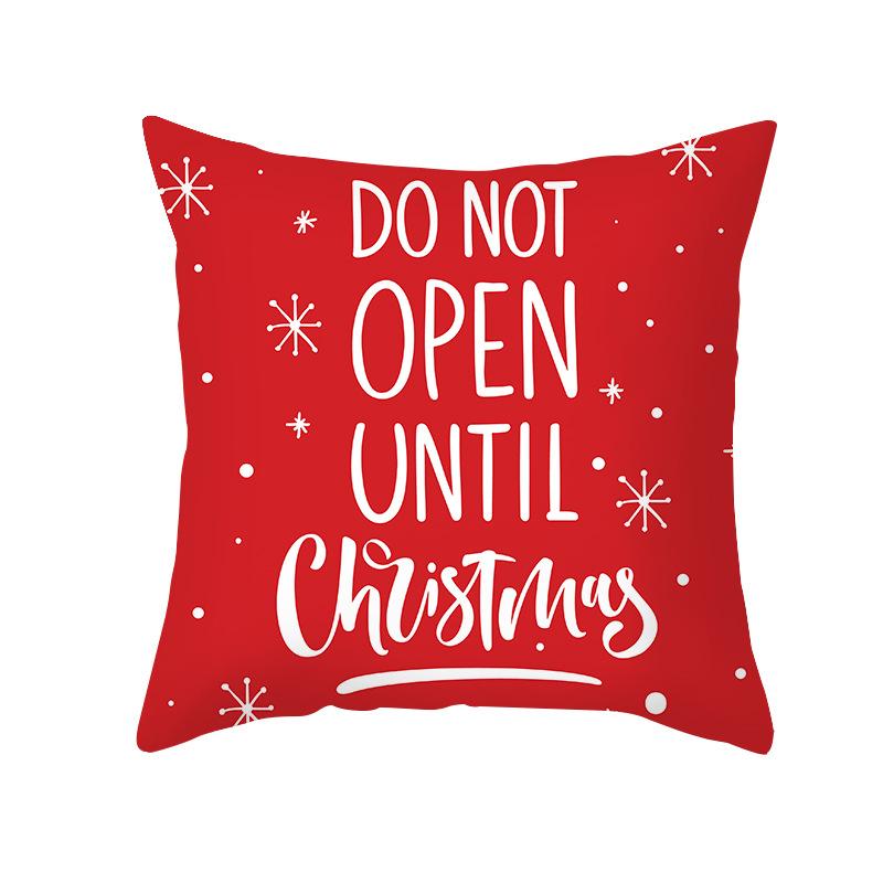 Nordic Style Christmas Pillow Cover Cartoon Print Santa Claus Cushion Cover Sofa Peach Skin Pillow Cover
