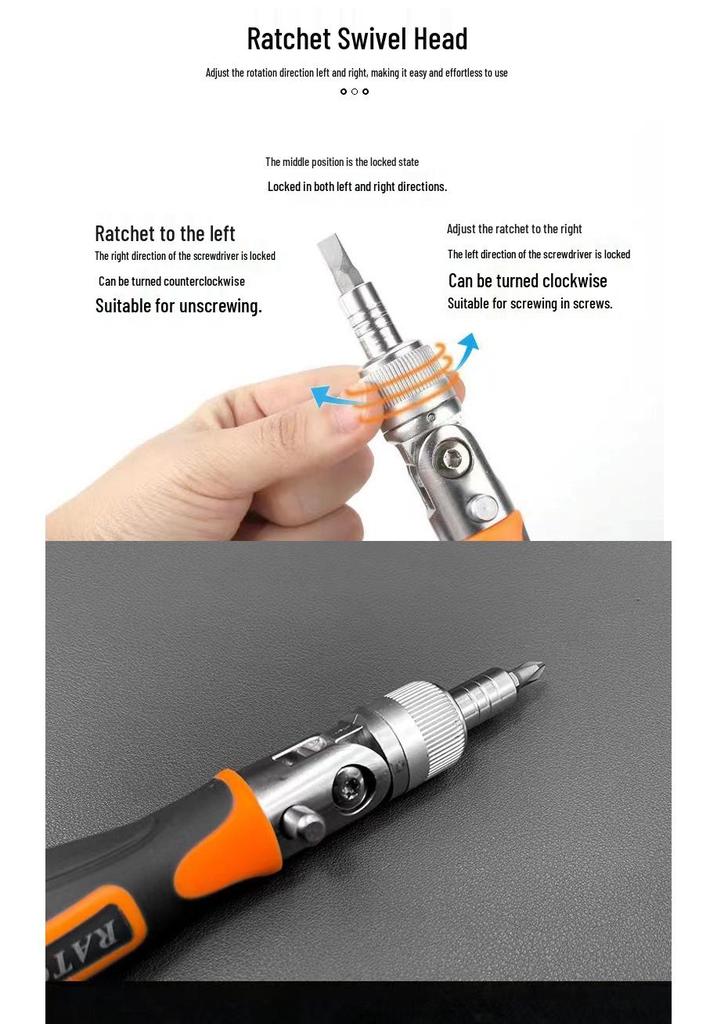 38-in-1 Semi-Automatic Ratchet Screwdriver Set with Phillips, Cross, Triangle & Irregular Bits